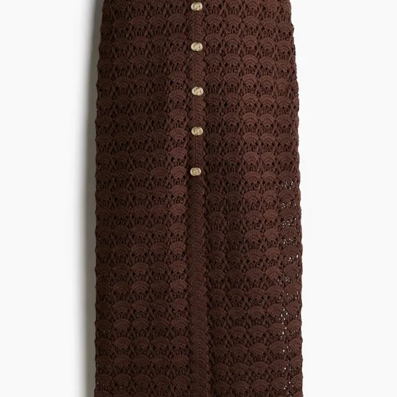 NWT H&M brown crochet dress / skirt set